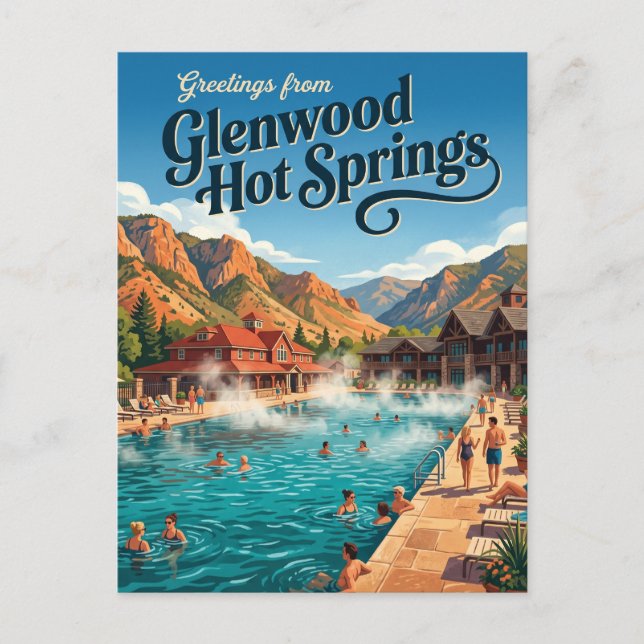 Glenwood Hot Springs Pool USA Postcard (Front)