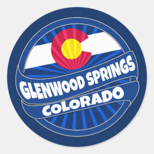 Glenwood Springs Colorado flag burst stickers