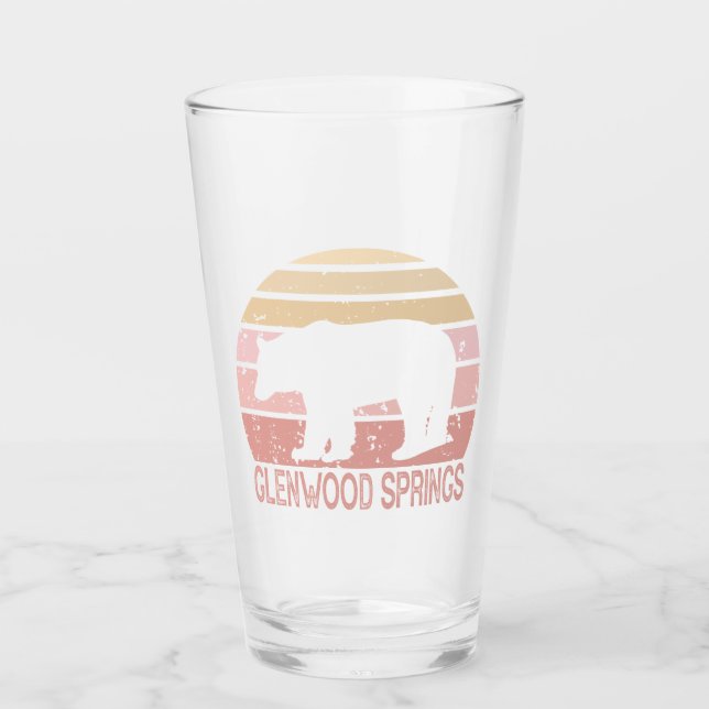 Glenwood Springs Colorado Retro Bear Glass (Front)