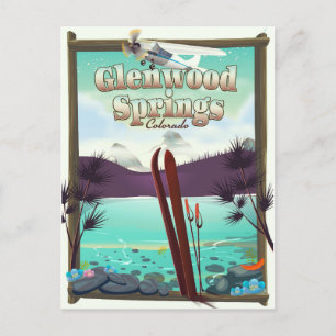 Glenwood Springs Colorado Ski poster. Postcard