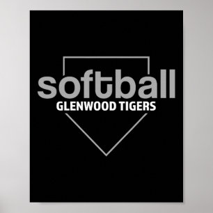 Glenwood Tigers Softll Home Plate Poster