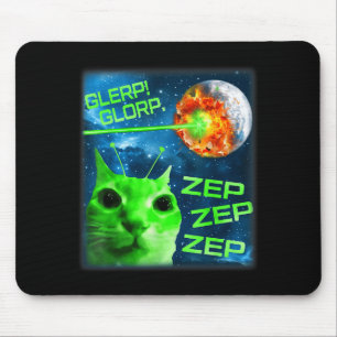 Glerp Glorp Funny Alien Cat Brainrot Meme  Mouse Pad
