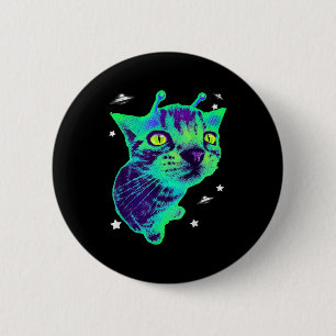 Glerp Glorp Funny Alien Cat Meme Gnarp Cat Silly A 6 Cm Round Badge