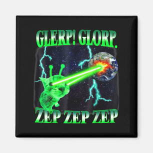 Glerp Glorp Funny Alien Cat Meme Gnarp Cat Silly A Magnet