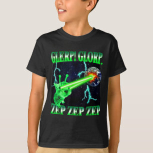 Glerp Glorp Funny Alien Cat Meme Gnarp Cat Silly A T-Shirt
