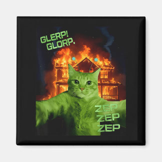 Glerp Glorp Funny Alien Cat Meme Space Cat Humor Magnet