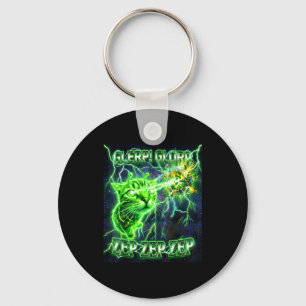Glerp Glorp Funny Alien Gnarp Alien Cat Silly Gift Key Ring