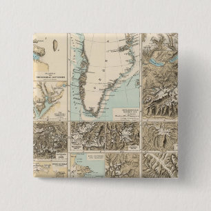 Gletscherkarte - Glacier Atlas Map 15 Cm Square Badge