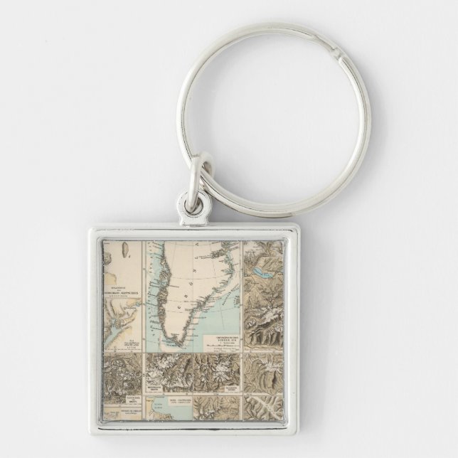 Gletscherkarte - Glacier Atlas Map Key Ring (Front)