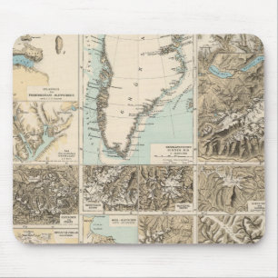Gletscherkarte - Glacier Atlas Map Mouse Pad