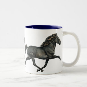 Gletta Icelandic Horse Racing Two-Tone Coffee Mug