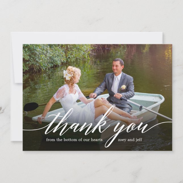 Glided Thanks Photo Thank You Card (Front)