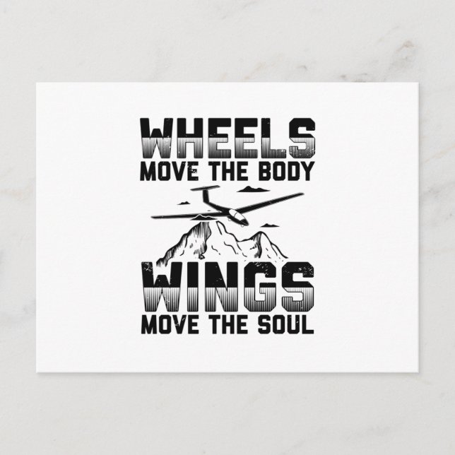 Glider Pilot Gifts - Gliding Thermals Soar Sayings Postcard (Front)