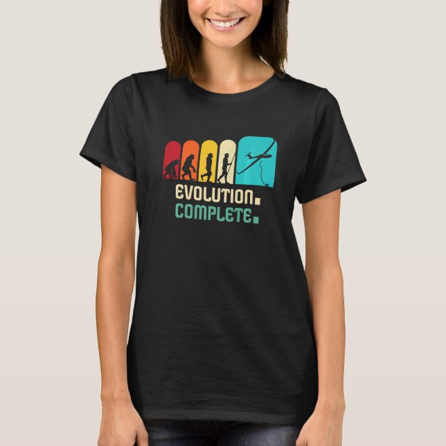 Glider Plane Glider Evolution Sailflies T-Shirt (Front)