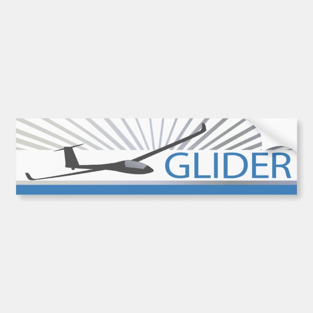 Glider Sailplane Aircraft Bumper Sticker (Front)