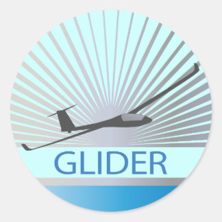 Glider Sailplane Aircraft Classic Round Sticker