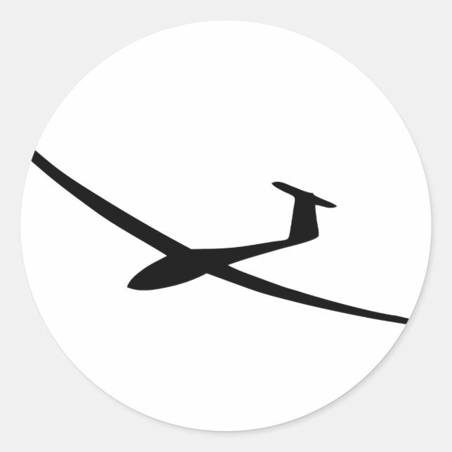 glider sailplane classic round sticker (Front)