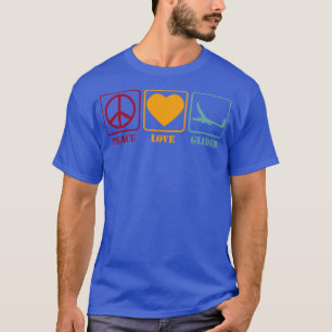Glider Soaring Gliding Peace Love Retro Gift Idea T-Shirt