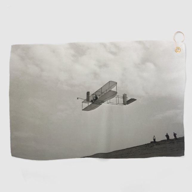 Glider Test Flight Aviation Wright Brothers Golf Towel (Horizontal)