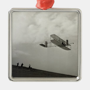 Glider Test Flight Aviation Wright Brothers Metal Tree Decoration