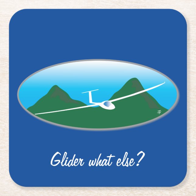 Glider - What else? Square Paper Coaster (Front)