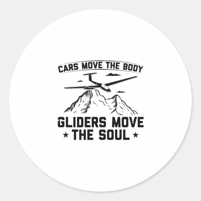 Gliding gift idea for men - Soaring Glider Glide Classic Round Sticker (Front)