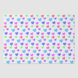 Gliding Hearts - Assorted Pastel Colours Tissue Paper