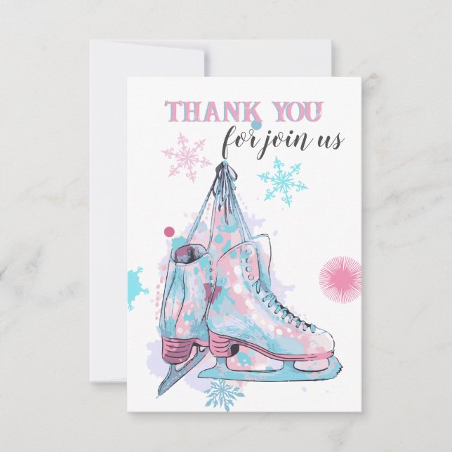 "Gliding into" birthday party thank you note (Front)