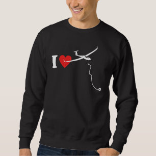 Gliding Love Glider Flies I Love Sailing Flies Sweatshirt