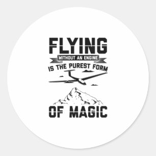 Gliding Pilot   Glider Hobby Sailplane Gift Idea Classic Round Sticker