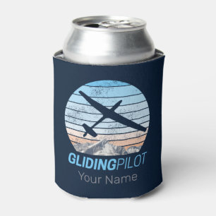 Gliding Pilot Vintage Aviator Sunset Aeroplane Can Cooler