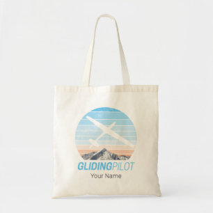 Gliding Pilot Vintage Aviator Sunset Aeroplane Tote Bag