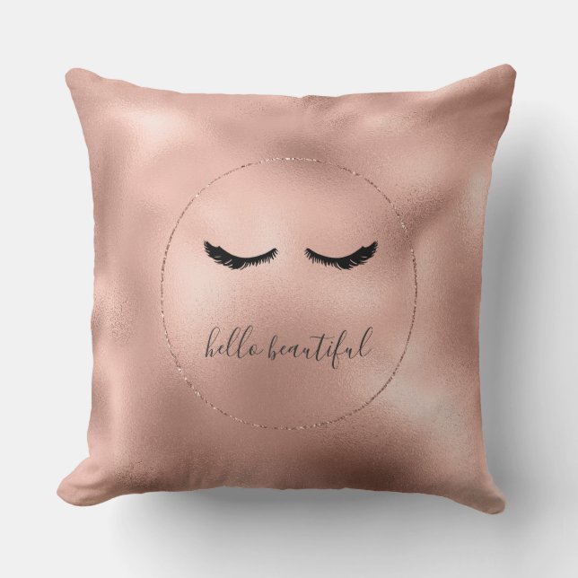 Gliltz Rose Gold Eyelashes Glam Cushion (Front)