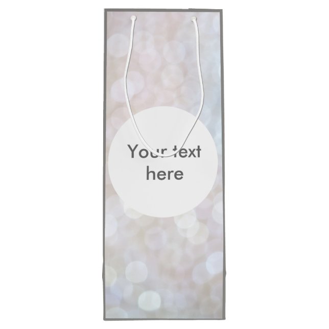 Glimmer Lights Grey White Wine Bottle Gift Bag (Back)