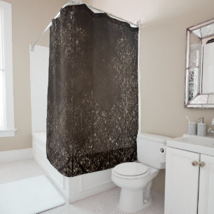 Glimmering Bronze Grunge   Gorgeous Brown Damask Shower Curtain