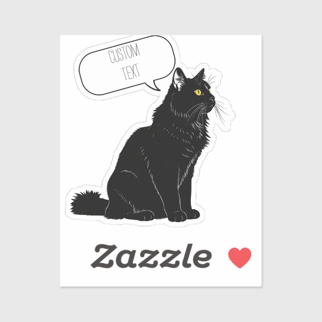 Glimmering Gaze: Personalised Fluffy Black Cat  (Sheet)