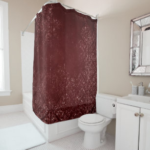 Glimmering Henna Grunge   Dark Blood Red Damask Shower Curtain