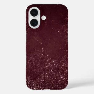 Glimmering Wine Grunge   Sangria Bordeaux Damask iPhone 16 Case