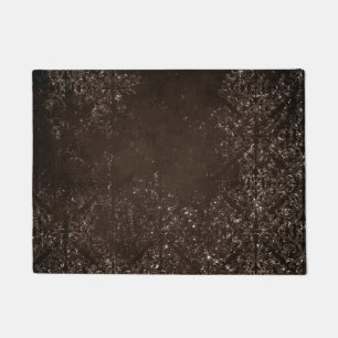 Glimmery Bronze Grunge Rich Brown Glam Damask Doormat
