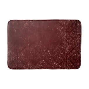 Glimmery Henna Grunge   Rich Blood Red Glam Damask Bath Mat