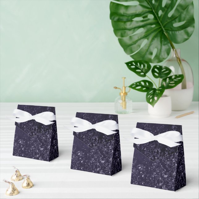 Glimmery Indigo Grunge | Midnight Purple Damask Favour Box (Multiple)