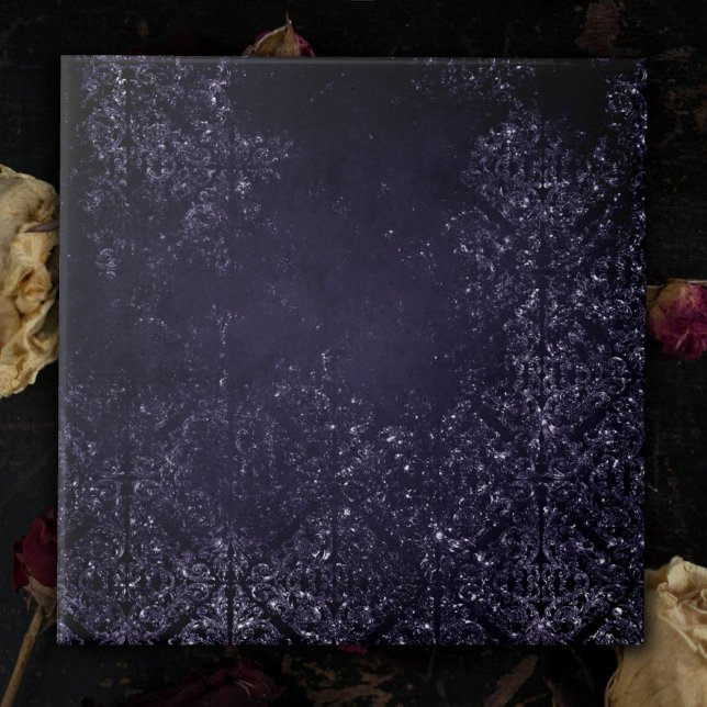 Glimmery Indigo Grunge | Midnight Purple Damask Tile (Creator Uploaded)