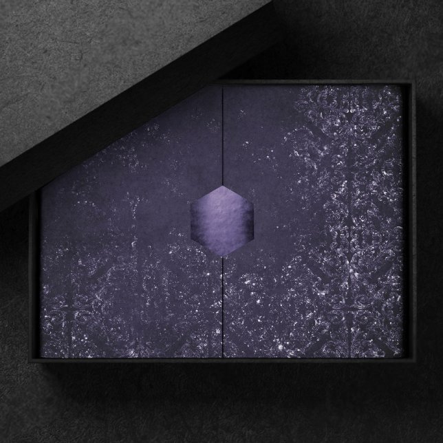 Glimmery Indigo Grunge | Midnight Purple Damask Tissue Paper (Creator Uploaded)