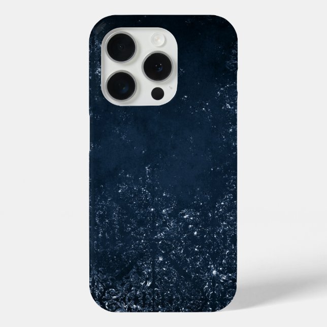 Glimmery Navy Grunge | Dark Sapphire Blue Damask Case-Mate iPhone Case (Back)