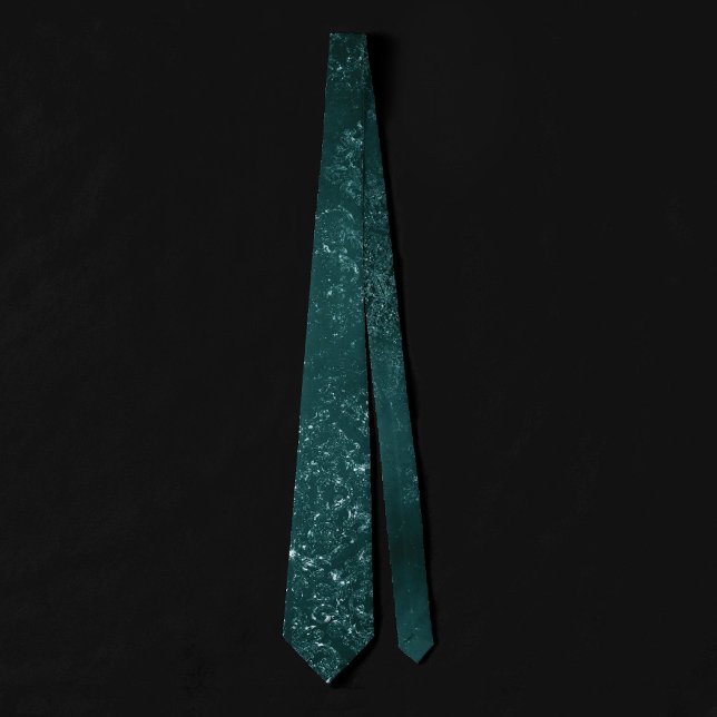 Glimmery Teal Grunge | Rich Dark Green Glam Damask Tie (Creator Uploaded)