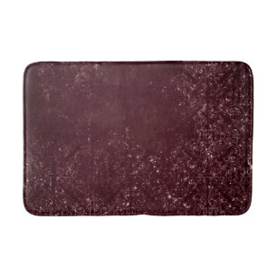 Glimmery Wine Grunge Sangria Bordeaux Damask Bath Mat