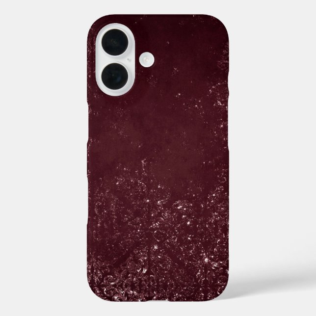 Glimmery Wine Grunge | Sangria Bordeaux Damask Case-Mate iPhone Case (Back)