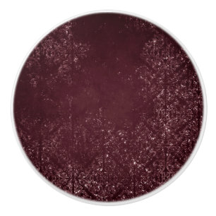 Glimmery Wine Grunge Sangria Bordeaux Damask Ceramic Knob
