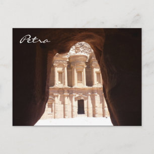 glimpsed monastery petra postcard