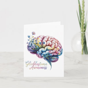 Glioblastoma Awareness Floral Brain Brain Cancer S Card